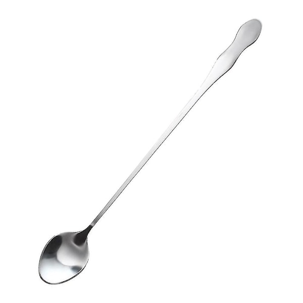 6 stk lange skjeer, cocktailrørskjeer, kaffeskjeer, rustfritt stål.