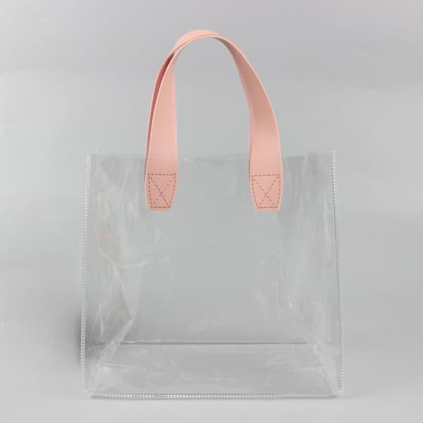 Läpinäkyvä kangaskassi ostoskassit ROSA M M Pinkki