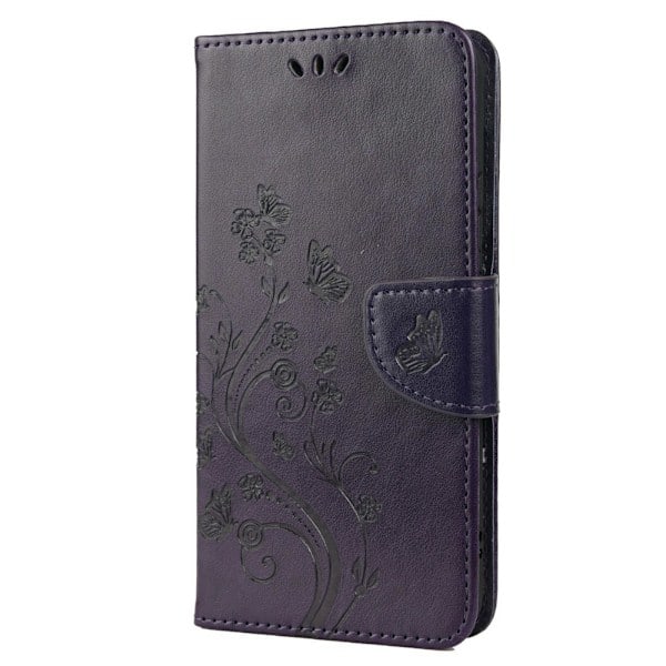 Samsung Galaxy S22 Plus Etui Sommerfugl Læder Lilla
