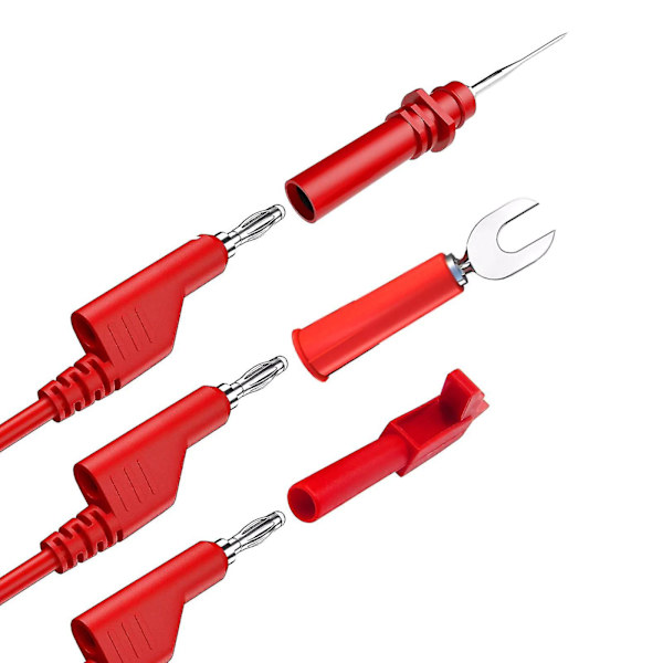 4mm stabelbare farverige banan til banan stik testledning probe ledning kabel
