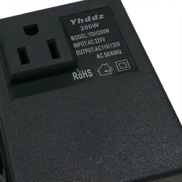Spændingsomformer 200W 220V til 110V Nedtransformator Spændingsomformer Rejseadapter EU-stik Inverter
