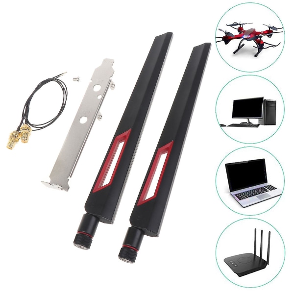 2,4 GHz 5 GHz 5,8 GHz dobbeltbånds wifi-antenne med Rp-sma han-stik