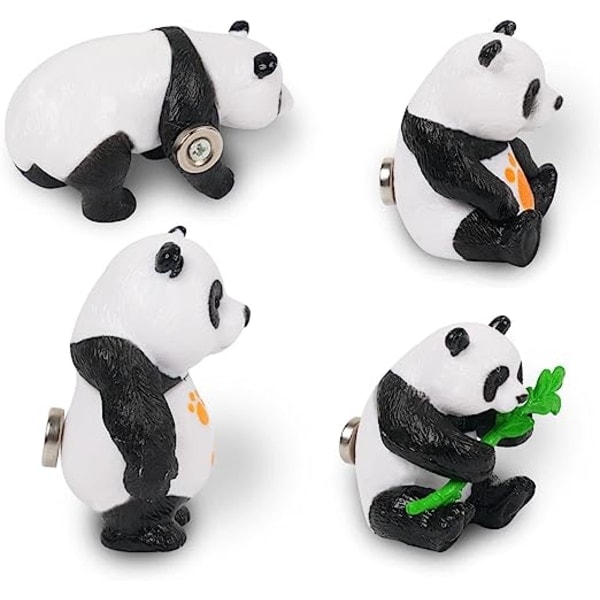 4 st tredimensionella kylskåpsmagneter är lätta att plocka upp, 3D Panda