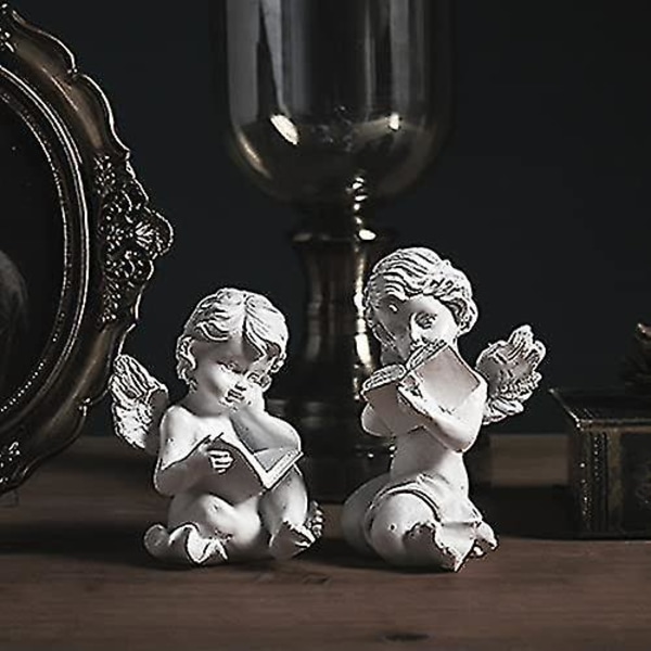 Cherubienkelit Hartsi Puutarhapatsas Figuriini, Ihastuttava Enkeliveistos Muistopatsas, Sisä- ja Ulkokäyttöön Kotipuutarhan Koriste (Luku Cherub)