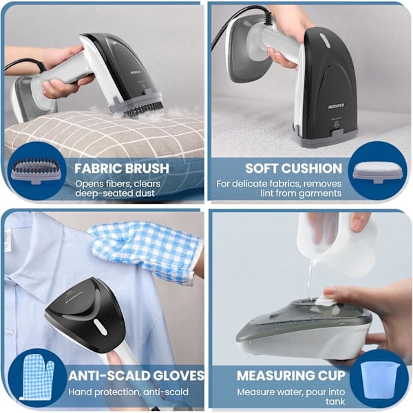 aftfull Handheld Steamer, 1200W with Fast Ceramic Heating Plate, 2 in 1 Ironing and Garment Steamer