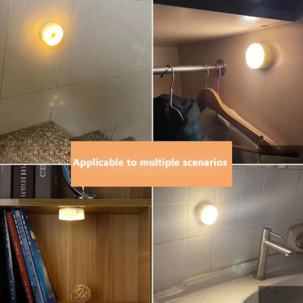 Rörelsesensor skåpslampa, trådlös induktions taklampa med USB-laddningsbar under diskbänksskåpsbelysning för hem (2pcas)