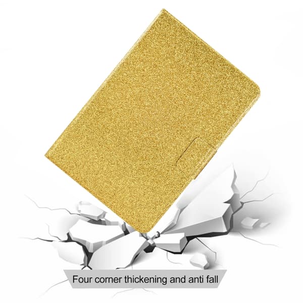 Samsung Galaxy Tab A9 / A11 Glitter Läderfodral Guld