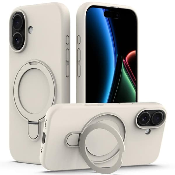 iPhone 17 Cover - Flydende Silikone med MagSafe Magnetisk Ringholder