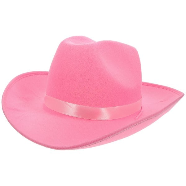 Cowboyhatt för barn - Rolig ko-mönstrad hatt, ko-mönstrad cowboyhatt, rodeo, westernhattar, temafest med västerntema, rosa Pink 38x30cm