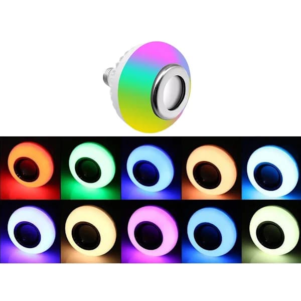 LED-lampe E27 sokkel - RGB med Bluetooth & høyttaler[CO]