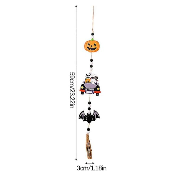 Halloween Dekorationer - Hängande Prydnader, Träpärlor, Spindel, Spökhus