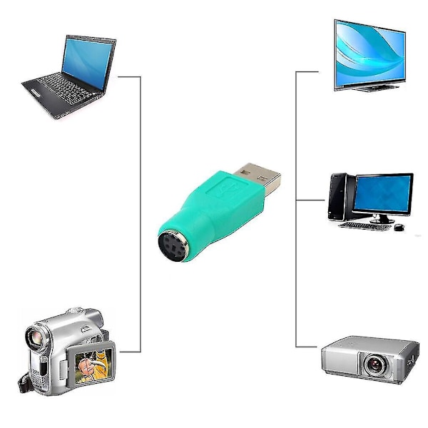 Lett og praktisk USB hann til PS2 hunn kabeladapterkonverter for datamaskiner PC bærbar PC bærbare tastaturmus