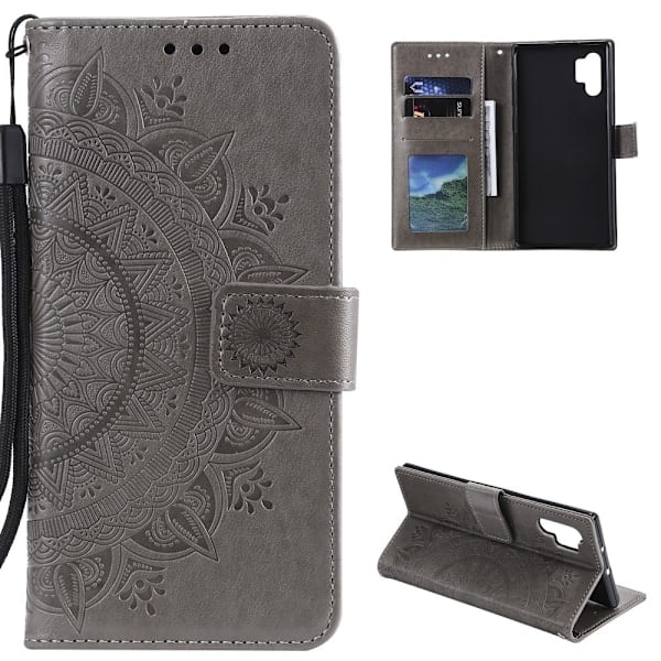Samsung Galaxy A32 5G - Mandala Læder Etui - Grå Grey Grå