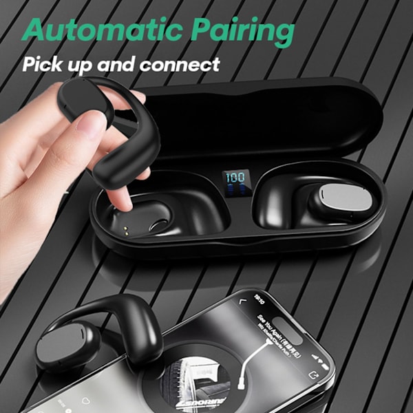 Öppna öronhörlurar Trådlösa Bluetooth Air Bone Conduction Hörlurar Head Set Bluetooth Öppna öronbenledning Öronproppar
