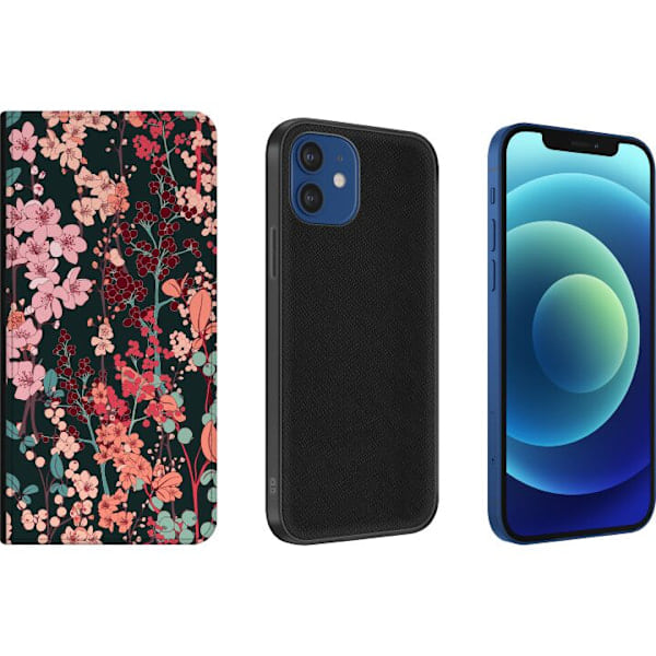Apple iPhone 12 Lompakkokotelo Kukat