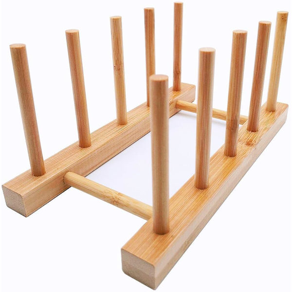 [COQQ] Tallriksställ Hållare Skåp Bambu Trä Skärbräda Bricka Diskställ Ställ Avlopp