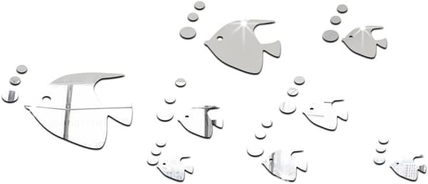 8-pack 3D Tropiska Fiskar Spegeleffekt Väggdekorationer Design
