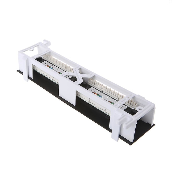 12-portars CAT5 CAT5E Patchpanel RJ45 Nätverk Väggmontering Rackmontering Fäste