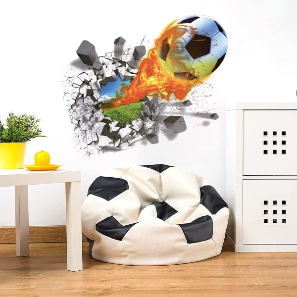 3d fotboll klistermärke (70x50cm) I sport dekorativ klistermärke affisch väggdiagram baby pojke dagis barns sovrum väggdiagram