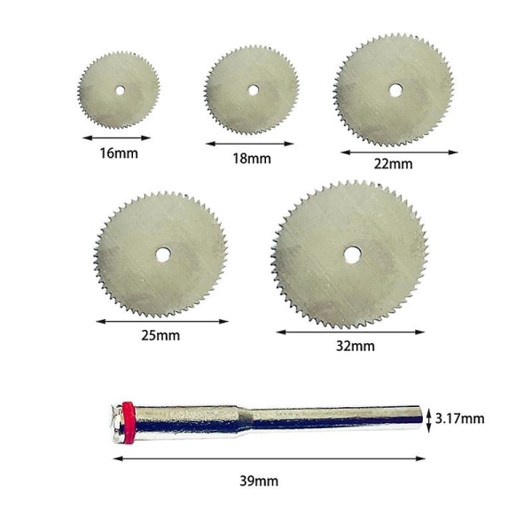 11 st mini cirkelsågblad i rostfritt stål, kapskiva för trä, för roterande verktyg, elverktyg