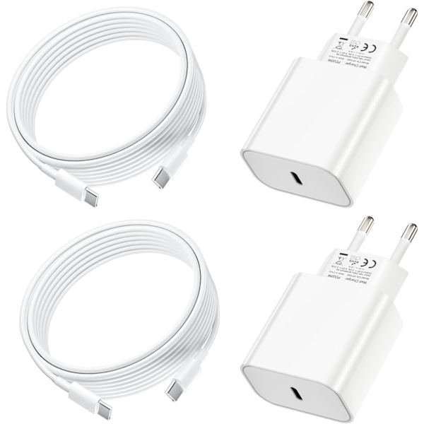 (2st) 2M Kabel + 20W iPhone 15 Pro / 15 Pro Max / 15 Plus / 16 (2M + mini)
