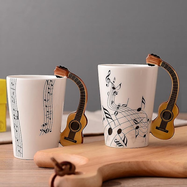 Musiker kaffemugg - kreativa mönster gitarr mugg elgitarr hjärtslag