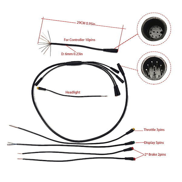 Ebike Elektrisk Sykkel Felles Kontroller Konvertering Vanntett Ledning Kabel Diy 1t5 Gass Håndbrems Di