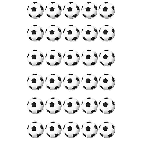 30-pak mini fodbold stressbolde, PU-skum klemmebolde til børnefester og stresslindring, sort hvid 4 cm