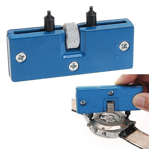 Klocka bakre boettöppnare borttagningsverktyg justerbar skruvnyckel för batteribyte klockreparation (4 st, blå) -z