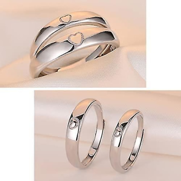 Mænd Kvinder Par Ringe Evighed Forlovelse Bryllup Justerbar Jubilæums Ring Strimmel