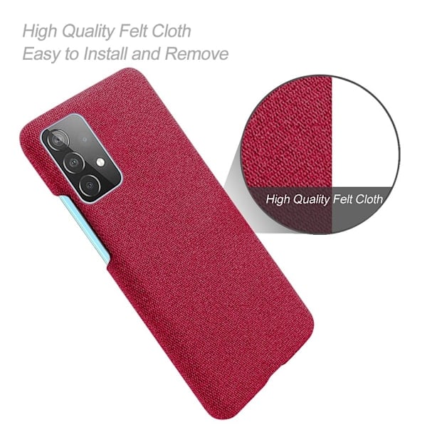 Samsung Galaxy A52 / A52s - KSQ Kangaspäällysteinen Tekstuurikuori - Punainen Red Punainen