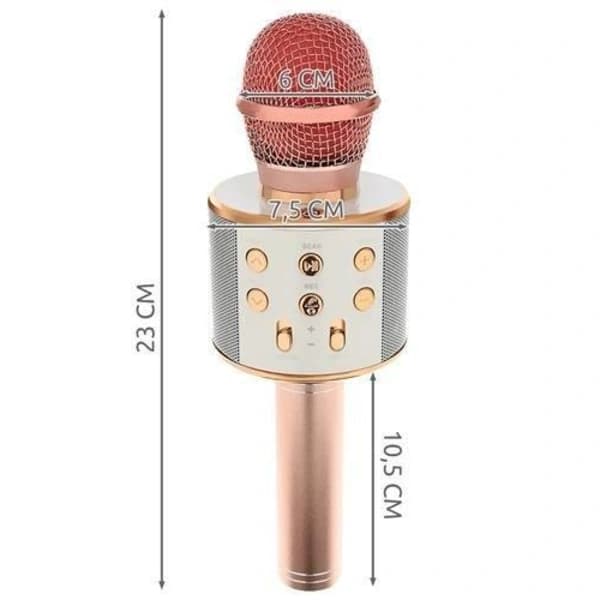 Karaokemikrofon med høyttaler og Bluetooth rosa[CO]
