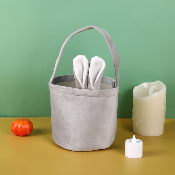 Easter Bunny Tote Bag with Rabbit Ear Basket, Party Gift Packaging, Easter Egg Box, Candy Bag (13*14.5cm)