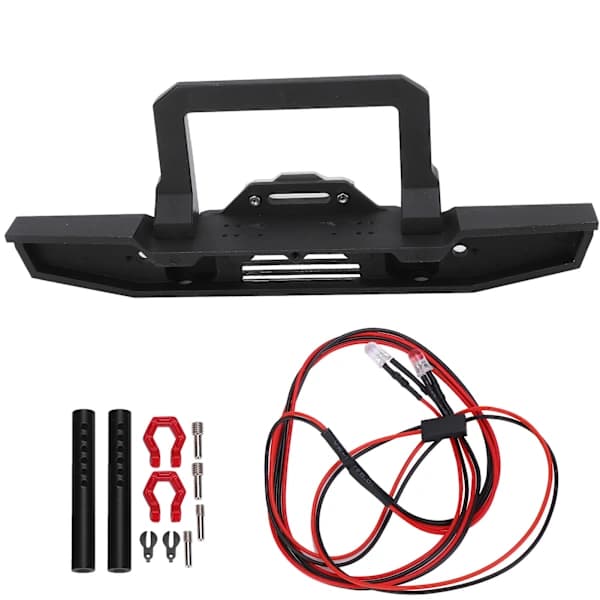 SCX10 TRX 1 10 RC Bil Frontkofanger med LED-lys Tilbehørssæt Sort[co]