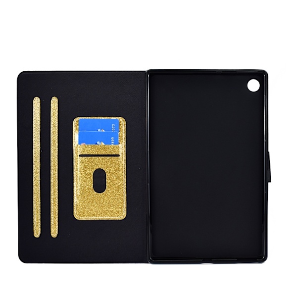 Samsung Galaxy Tab A9 / A11 Glitter Läderfodral Guld