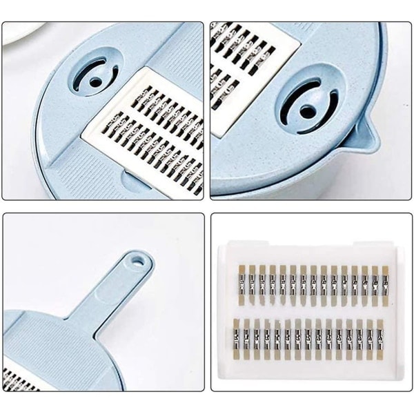 Vegetable Mandoline Slicer, 13-i-1 Grönsaksskärare, Grönsaksslicer, Manuell Grönsaksskärare, Med 4 Utbytbara Blad och Ägguleseparator