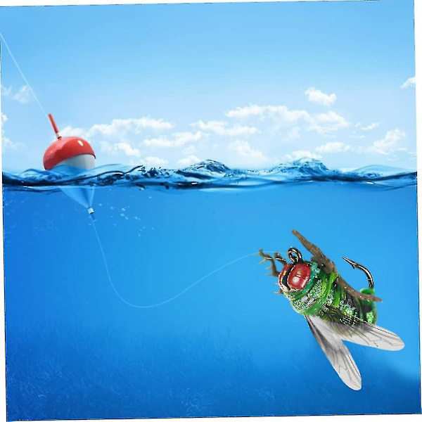 Flygende Flygende Flygende Fly Flies Real Artificial Nymph Worm Bait (grønn 2stk)