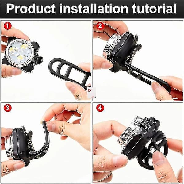 4-pack USB-uppladdningsbart cykelbelysningskit Fram och Bak LED Cykel Xixi[co]