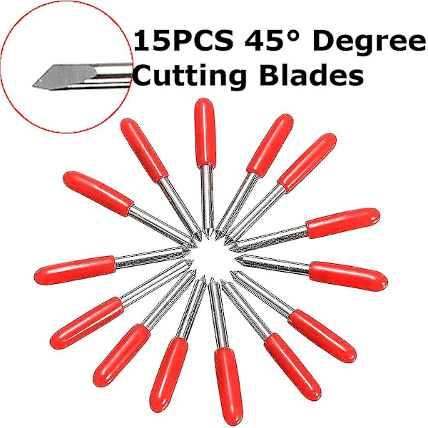 15 stk 45 graders skjærende plotter wolfram kniver karbidverktøy for Roland Cutter