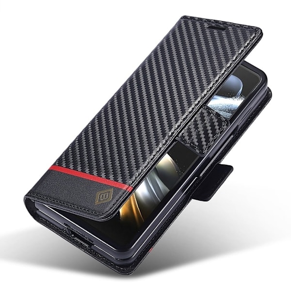LC.IMEEKE Galaxy Z Fold 6 Fodral Kolfibertextur Svart