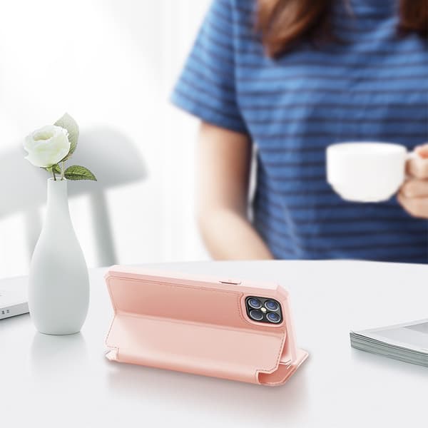 Dux Ducis Skin X Cover Læder iPhone 12 Pro Max Rosa