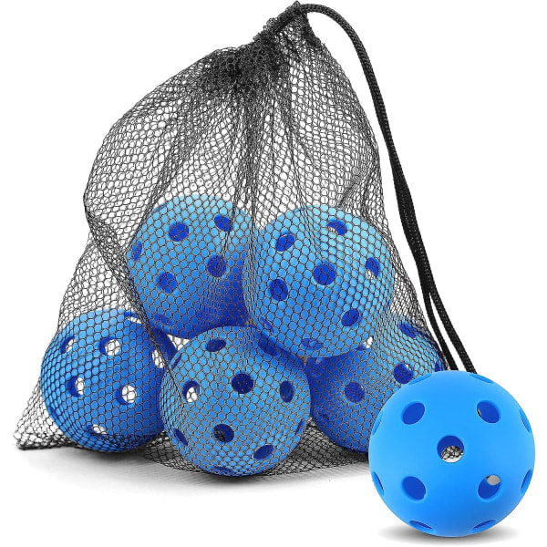 Pickleballs 6-pack Pickleballbollar Uppfyller USAPA-kraven | Välj Inomhus eller Utomhus | Tvåfärgad Ljusgrön Blå Rosa Tangerine Gul