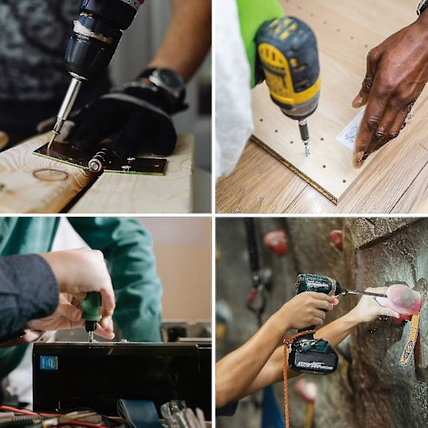 Anti-skli Phillips kryssporspor skrutrekkerbitsett for elektrisk skrutrekker, drill, slagdriver, verktøytilbehør, 12 stk.