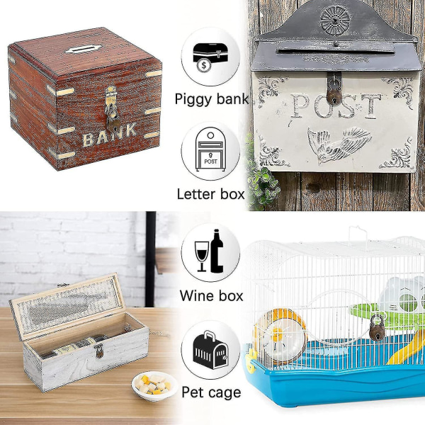 Antik hänglås 5 st små hänglås mini litet vintage lås med nyckel