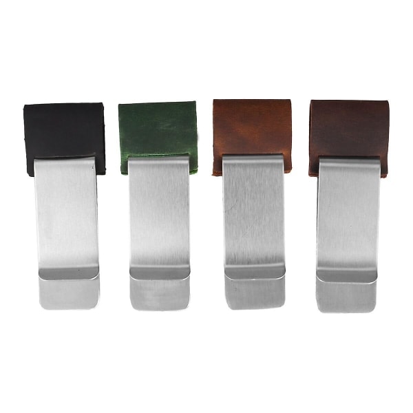 4-pak Penneholder i rustfrit stål, metal, vintage, til notesbøger, spiralbundne løse blade 5,2X2cm