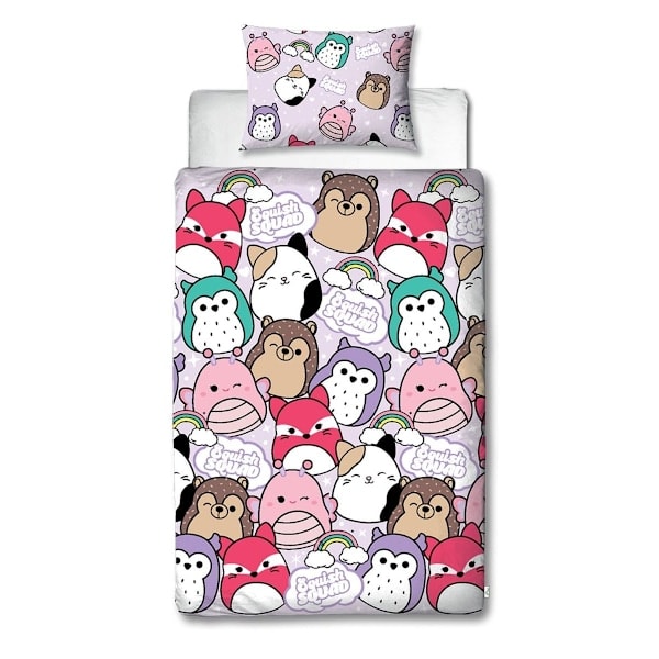 Squishmallows Bright Rotary Påslakanset Enkelsäng Lila/Multi Lila/Multifärgad Enkel RED