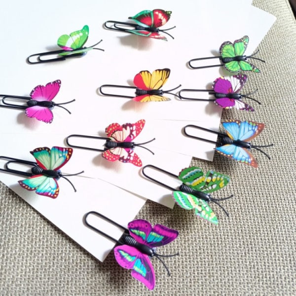 eativa Sommerfuglformede Papirclips Bindeklips Form Papirclips - 20 STK