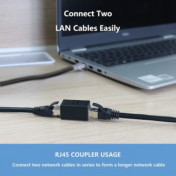 RJ45 Ethernet-koppling, adapterkontakt (2-pack)