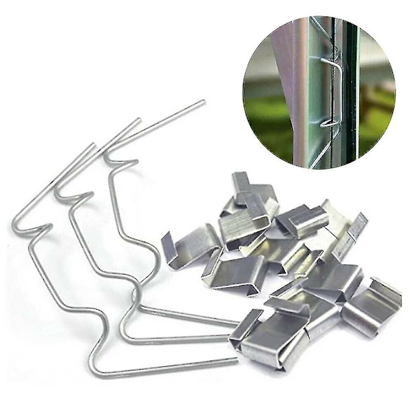 100 st Glazing Fixing Clip i rostfritt stål W och Z-form för växthusreparation