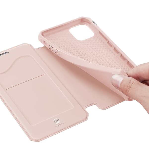 Dux Ducis Skin X -nahkakotelo iPhone 12 Pro Max, vaaleanpunainen